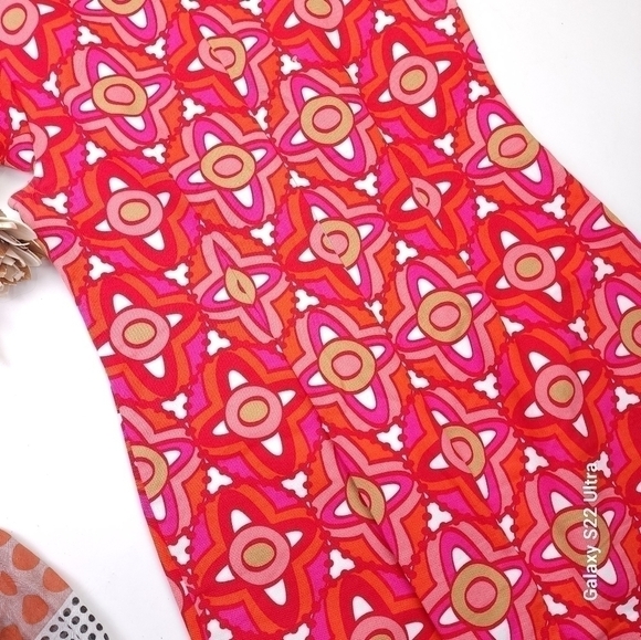 Mudpie Red Gold Embroidered Dress Sz M - Picture 13 of 16